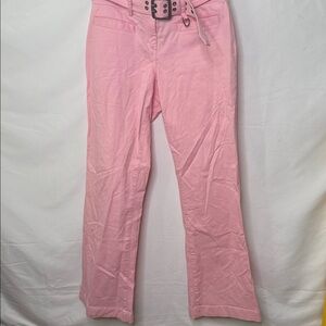 NWOT Tommy Hilfiger pink sailor boat jeans flare leg pants with belt sz 4